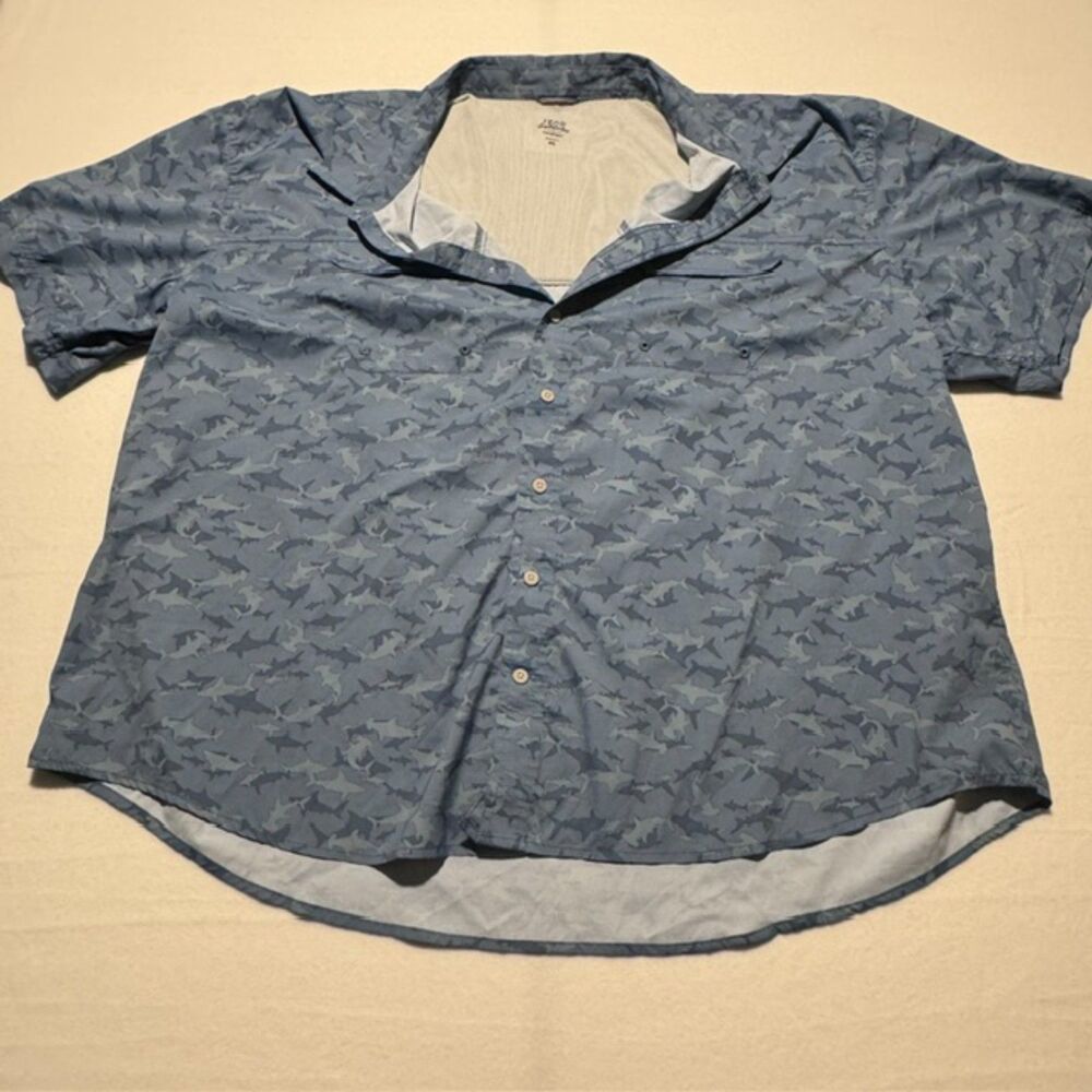 IZOD Saltwater Performance Shirt Blue Shark Camo Print 4XL (Big and Tall)